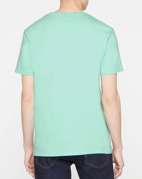 Hellgrünes rundes Logo-T-Shirt