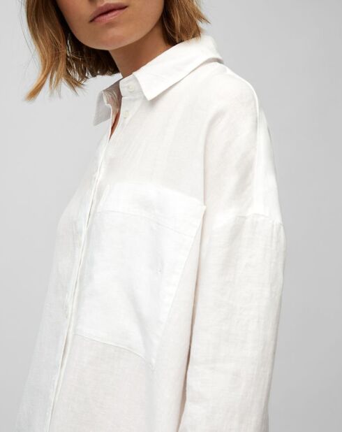 Robe chemise 100% Lin blanche