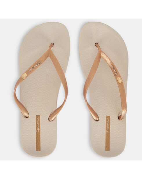 Brasilidade gerecyclede teenslippers in beige/goud