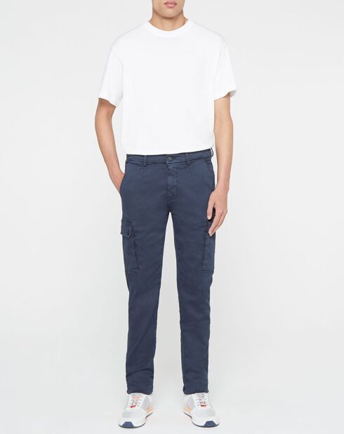 Pantalon Slim cargo hyperflex bleu marine