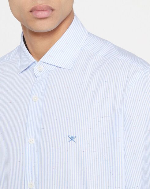 Chemise Slim Fit à rayures bleu ciel/blanc