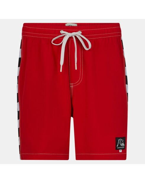 Short de Bain volley adn damier rouge