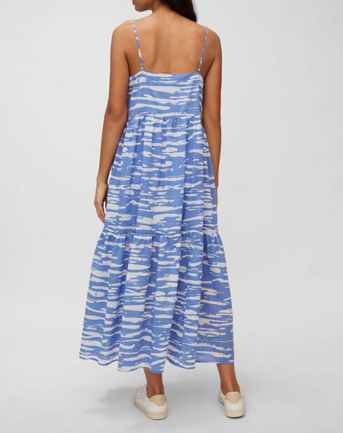 Robe extra longe à bretelle imprimée bleue