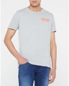 T-Shirt 100% Coton Bio pocket logo up gris clair