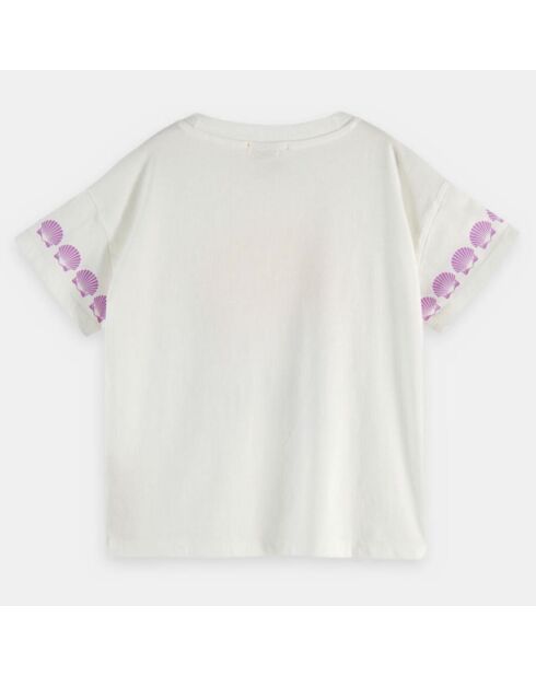 Weißes Muschel-T-Shirt