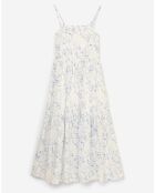 Robe extra longe à bretelle imprimée blanche