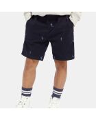 Short requin brodé bleu marine