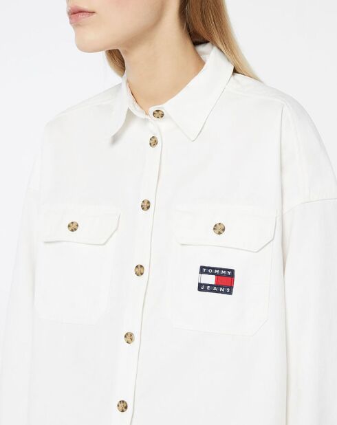 Chemise 100% Coton Bio cropped utility blanche