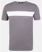 T-Shirt bande large gris