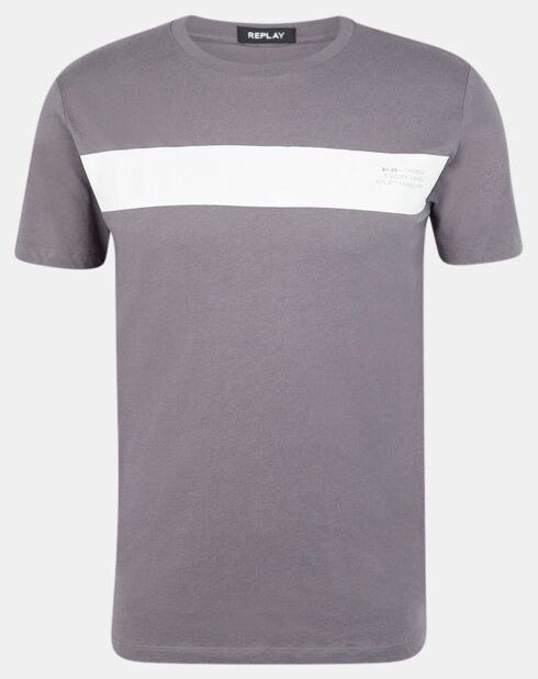 T-shirt grigia a banda larga