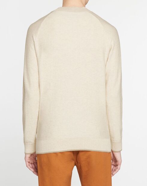 Pull en Coton & Laine col haut beige