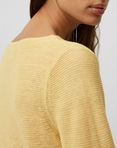 Pull maille 100% Lin jaune