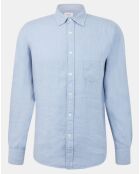 Chemise 100% Lin Regular Fit bleu clair