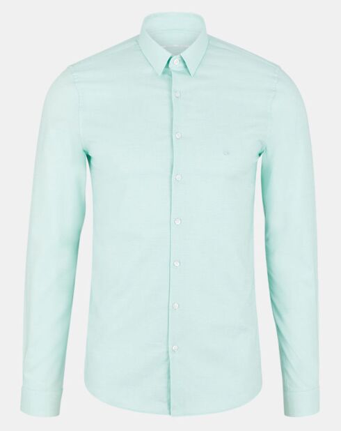 Lichtgroen, extra slank shirt met textuur