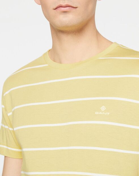 T-Shirt marinière jaune/blanc