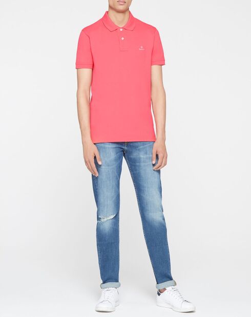 Polo droit rose vif