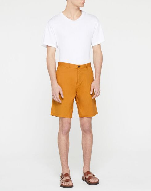 Pima Stuart Lichtoranje slimfit chino bermuda's
