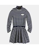 Robe manches longues marinière bleu/blanc