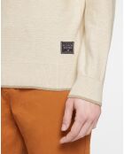 Pull en Coton & Laine col haut beige