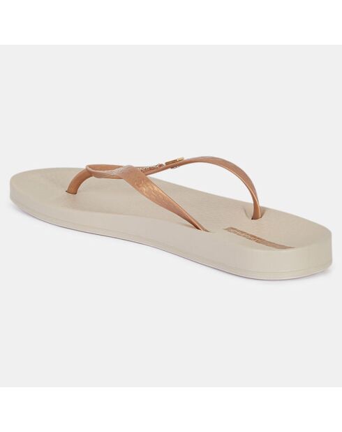 Brasilidade gerecyclede teenslippers in beige/goud