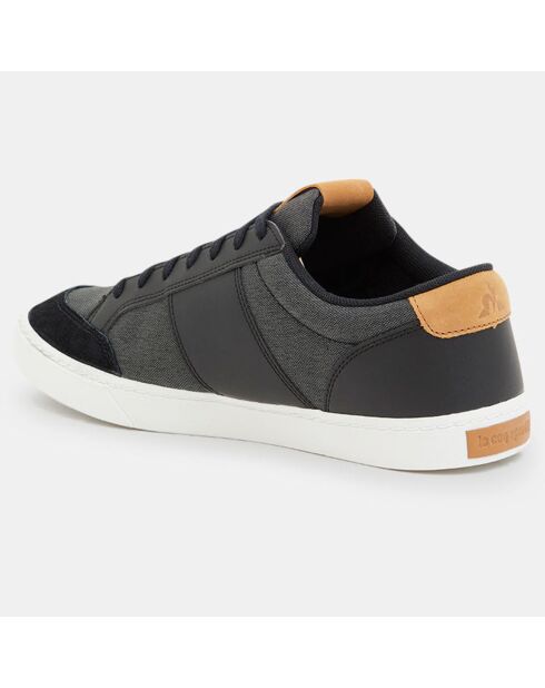 Baskets en Cuir & Denim Prodige noires