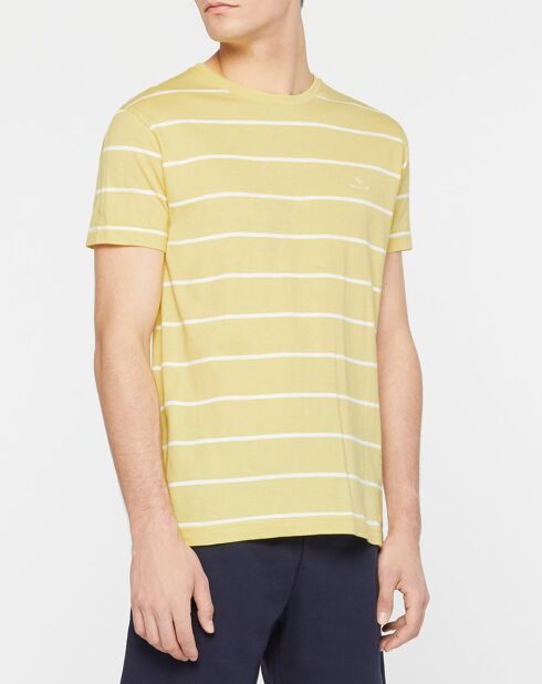 T-Shirt marinière jaune/blanc