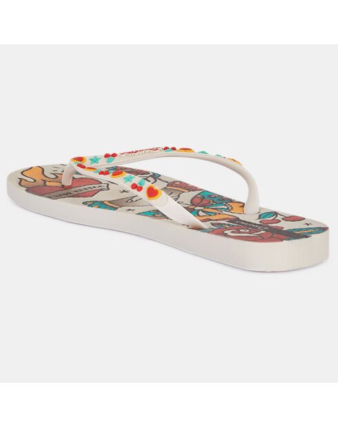 Infradito Igual Tattoo in materiale riciclato beige/multicolore