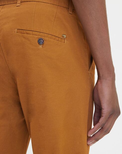 Pantalon chino en Coton Bio Slim Fit marron