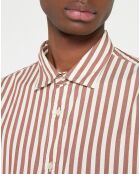 Chemise Regular Fit Baton à rayures blanc/marron