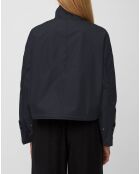 Veste crop à capuche noire