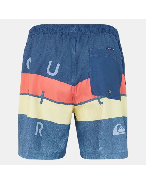 Short de Bain volley tricolore bleu/orange/jaune