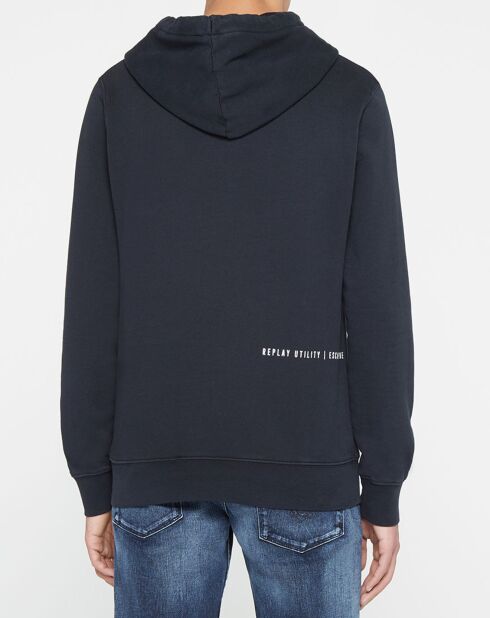 Sweat hood logo chest noir