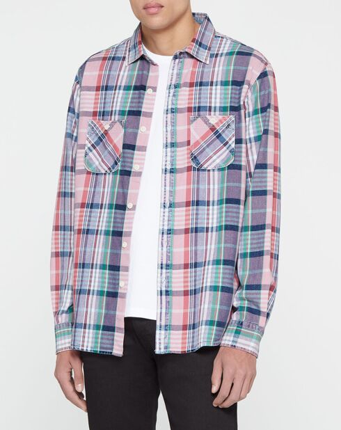 Camicia regular fit in tartan multicolore