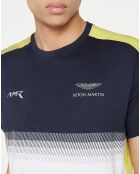 T-Shirt Aston Martin Racing colorblok blanc/bleu