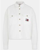 Chemise 100% Coton Bio cropped utility blanche