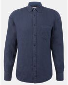 Chemise 100% Lin Regular Fit bleu marine