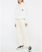 Chemise 100% Coton Bio cropped utility blanche