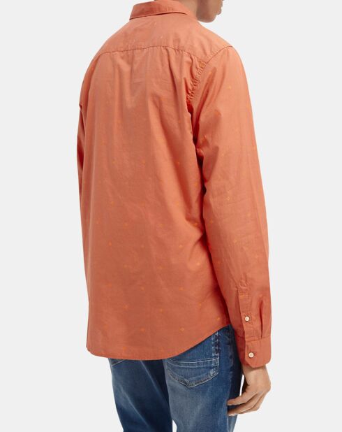 Chemise Regular Fit Pocket imprimée orange clair