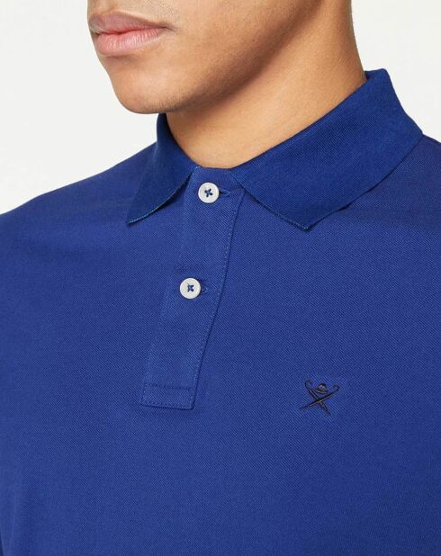 Polo Slim Fit uni bleu