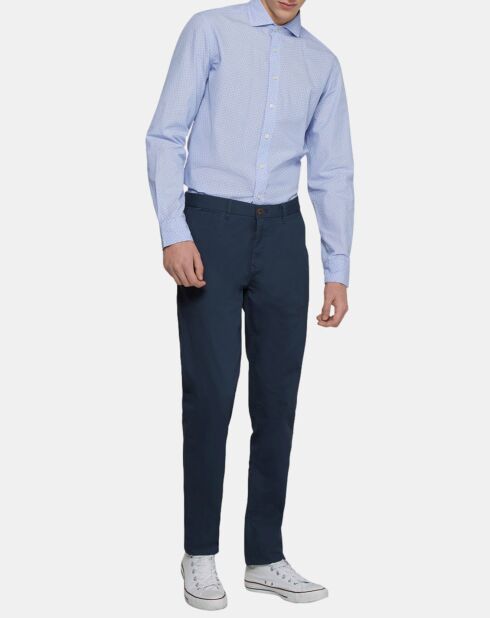 Pantalon chino Slim Fit Stuart uni stretch bleu nuit
