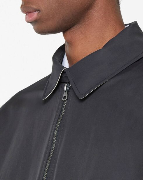 Blouson en toile uni bleu foncé