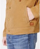 Blouson en peau suédine beige