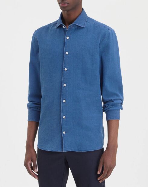 Chemise Slim Fit chambray bleu moyen