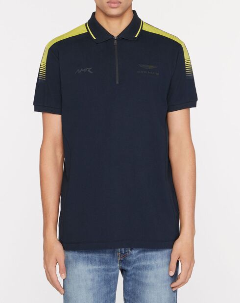 Polo Classic Fit Aston Martin Racing col zippé bleu marine