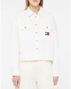 Chemise 100% Coton Bio cropped utility blanche