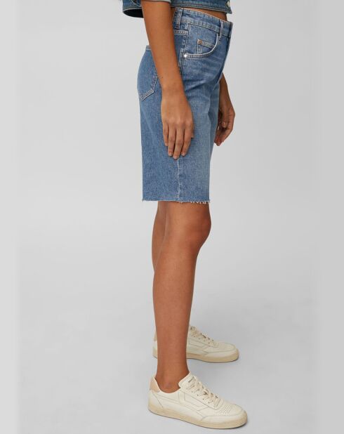 Bermuda en jean cutoff bleu moyen