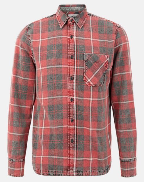 Chemise Regular Fit à carreaux rouge