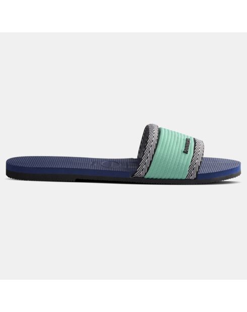 Mules You Trancoso bleu foncé