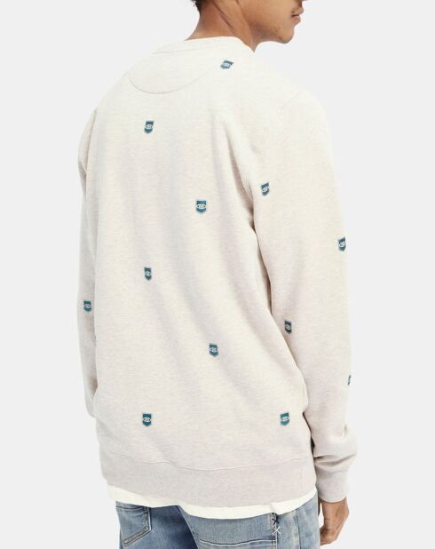 Sweat Allover imprimé  blanc/bleu