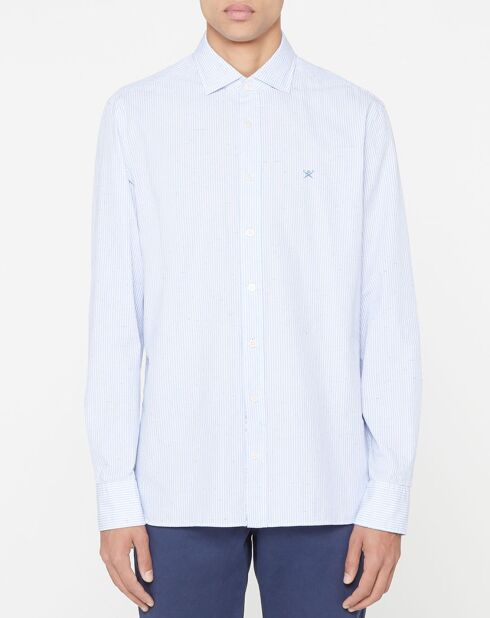 Chemise Slim Fit à rayures bleu ciel/blanc